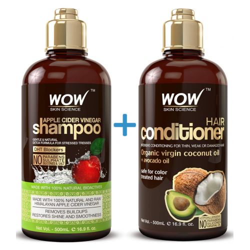  BUYWOW WOW Apple Cider Vinegar Shampoo & Hair Conditioner Set - (2 x 16.9 Fl Oz / 500mL) - Increase Gloss,...