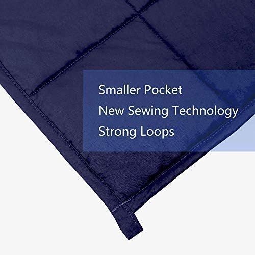  [아마존핫딜][아마존 핫딜] BUZIO Weighted Blanket 7 lbs (for 70-90 lbs Kids), Heavy Blanket with Oeko-TEX Standard Cool Cotton and Premium Glass Beads (41 x 60 Inches, Navy Blue)