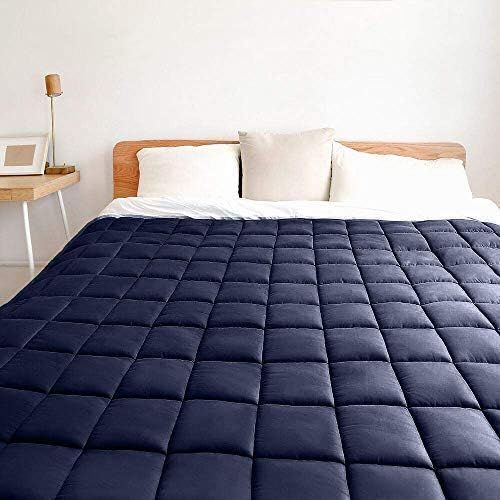  [아마존핫딜][아마존 핫딜] BUZIO Weighted Blanket 7 lbs (for 70-90 lbs Kids), Heavy Blanket with Oeko-TEX Standard Cool Cotton and Premium Glass Beads (41 x 60 Inches, Navy Blue)