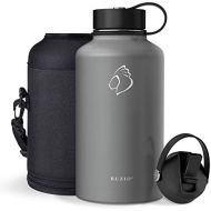 [아마존 핫딜] BUZIO Stainless Steel Water Bottle (Cold for 48 Hrs, Hot for 24 Hrs), 40 oz or 64 oz Vacuum Insulated Bottle with Straw Lid and Flex Cap (Double Wall, Wide Mouth, BPA Free, Leak Pr