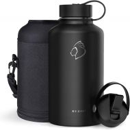 BUZIO Insulated Water Bottle with Straw Lid and Flex Cap, 32oz, 40oz, 64oz, 87oz Modern Double Vacuum Stainless Steel Water Flask, Cold for 48 Hrs Hot for 24 Hrs Simple Thermo Cant