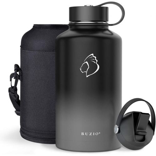  BUZIO Vacuum Insulated Stainless Steel Water Bottle 64oz with 40oz Insulted Three Caps Water Bottle, Batman BPA Free Double Wall Travel Mug/Flask for Outdoor Sports Hiking, Cycling