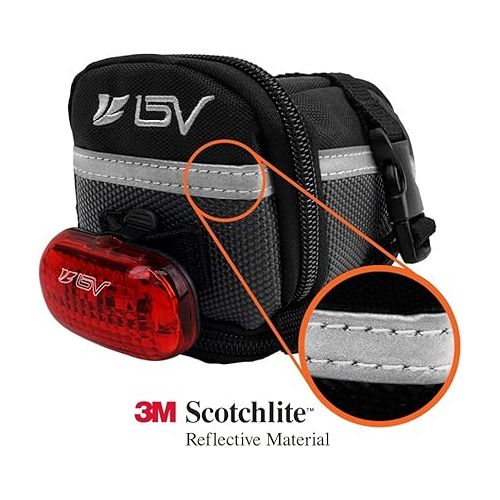  BV Bicycle Strap-On Saddle Bag with perfect Size I With reflective for a Safety ride I Seat Bag, Cycling Bag - Bike Bag for all our essentials, bike bags for bicycles, bike seat bag