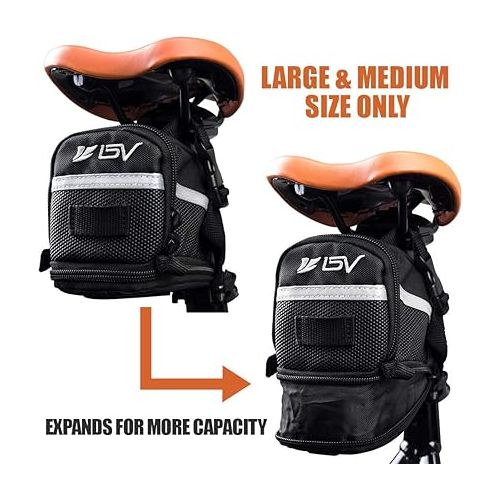  BV Bicycle Strap-On Saddle Bag with perfect Size I With reflective for a Safety ride I Seat Bag, Cycling Bag - Bike Bag for all our essentials, bike bags for bicycles, bike seat bag