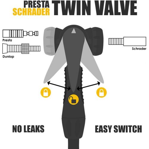  [아마존 핫딜]  [아마존핫딜]BV Bicycle Ergonomic Bike Floor Pump with Gauge & Smart Valve Head, 160 psi, Automatically Reversible Presta and Schrader