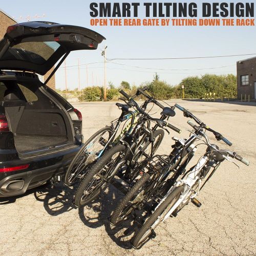  [아마존 핫딜] [아마존핫딜]BV Bike Bicycle Hitch Mount Rack Carrier for Car Truck SUV - Tray Style Smart Tilting Design