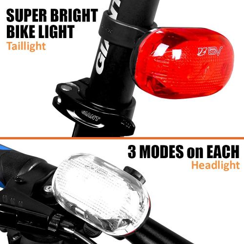  [아마존베스트]BV Bike Light Set, Bicycle LED Headlight and Taillight Set, Quick-Release, Weather Resistant, 1 YEAR WARRANTY, Easy to Install Cycling Safety Flashlight