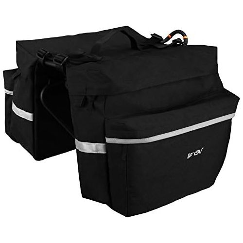  BV Bike Bag Bicycle Panniers with Adjustable Hooks, Carrying Handle, Reflective Trim and Large Pockets