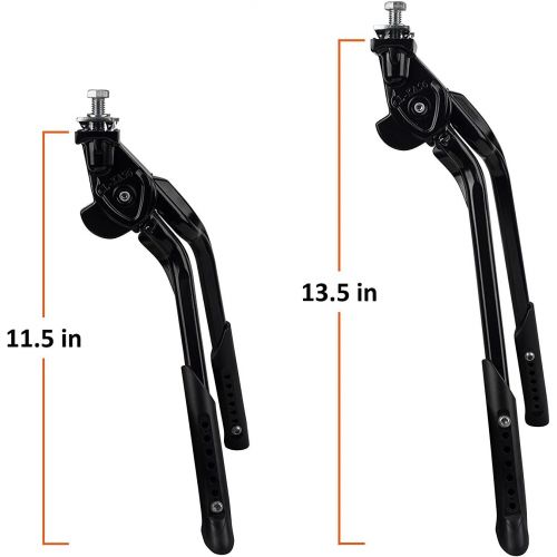  BV Bike Kickstand, Center Mount Bicycle Stand - Length Adjustable, Foldable Double Leg for 24-28 Bikes