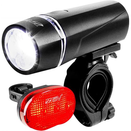  BV USA BV Bicycle Light Set Super Bright 5 LED Headlight, 3 LED Taillight, Quick-Release