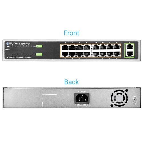  BV-Tech 26 Port PoE+ Managed Switch (24 PoE+ Ports | 2 SFP Uplink) - 220W - 802.3at (Unmanaged - 10/100/1000)