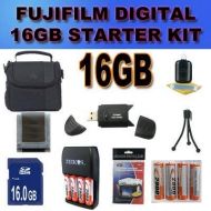 BVI Accessory Saver 16GB Fujifilm FinePix HS25 HS25EXR+ NiMH Battery/Charger Bundle and for Many More Cameras, Nikon, Sony, Canon, Pentax, Kodak,