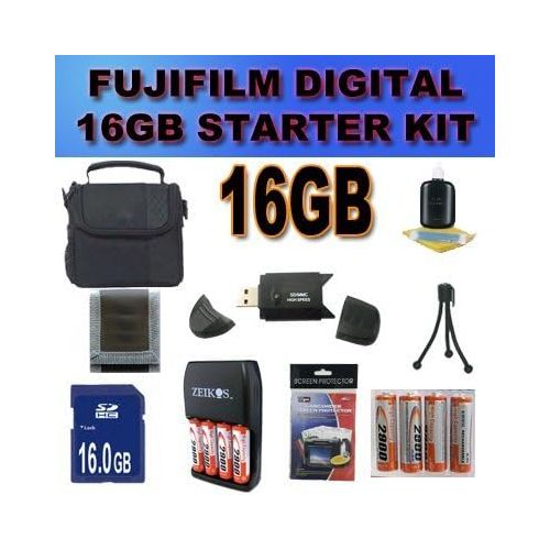  BVI Accessory Saver 16GB Fujifilm FinePix HS25 HS25EXR+ NiMH Battery/Charger Bundle and for Many More Cameras, Nikon, Sony, Canon, Pentax, Kodak,
