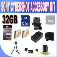 BVI Sony Cyber-Shot Dsc-w510/w530/560/570 32GB Accessory Kit (32GB SDHC Card+ 2 Extended Life Batteries+ Rapid Charger + Accessory Kit)
