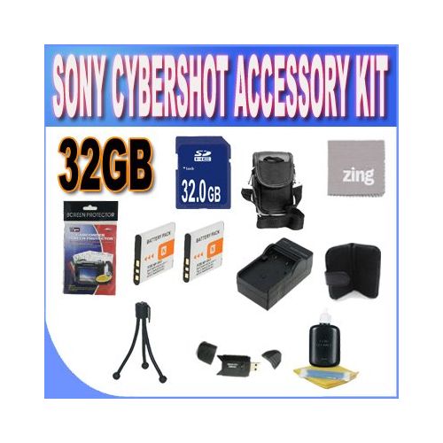  BVI Sony Cyber-Shot Dsc-w510w530560570 32GB Accessory Kit (32GB SDHC Card+ 2 Extended Life Batteries+ Rapid Charger + Accessory Kit)