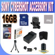 BVI Sony Cyber-Shot Dsc-w510w530560570 16GB Accessory Kit (16GB SDHC Card+ Extended Life Battery+ Rapid Charger + Accessory Kit)