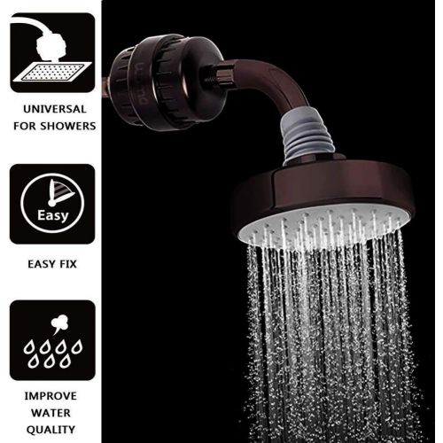  BWDM Shower Filter,Hard Water filter Shower Head Filter 15 Stage Cartridge Remove Chlorine Heavy Metals and Other Sediments,Vitamin C Water Softener Reduces Dry Itchy Skin,Dandruff
