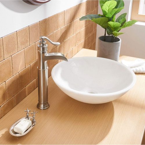  [아마존 핫딜]  [아마존핫딜]BWE Brushed Nickel Waterfall Commercial Bathroom Faucet Single Handle One Hole Vessel Sink Faucets