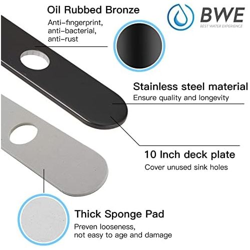  BWE Round 10 Inch Kitchen Sink Faucet Hole Cover Deck Plate Escutcheon Oil Rubbed Bronze