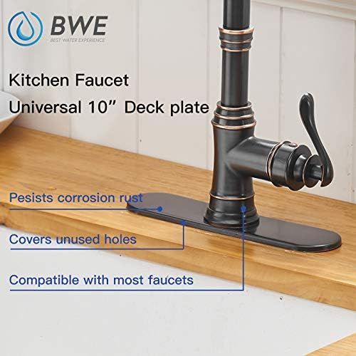  BWE Round 10 Inch Kitchen Sink Faucet Hole Cover Deck Plate Escutcheon Oil Rubbed Bronze