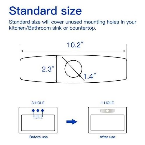  BWE 10 Commercial Kitchen Sink Faucet Hole Cover Deck Plate Escutcheon Brushed Nickel