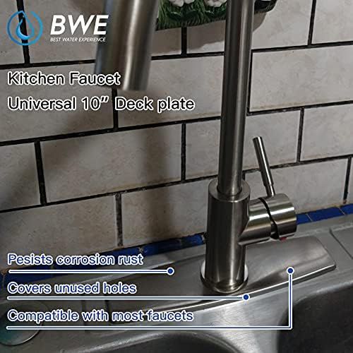  BWE 10 Commercial Kitchen Sink Faucet Hole Cover Deck Plate Escutcheon Brushed Nickel