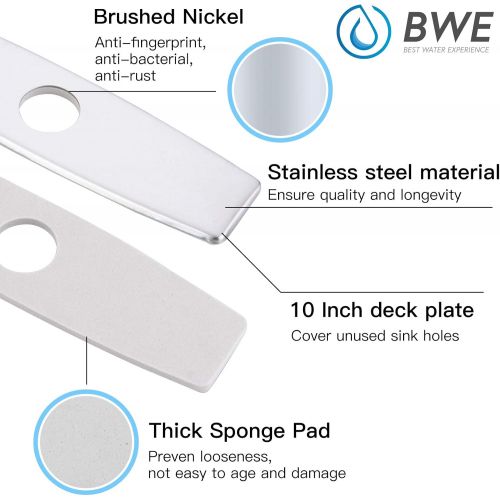  BWE 10 Commercial Kitchen Sink Faucet Hole Cover Deck Plate Escutcheon Brushed Nickel