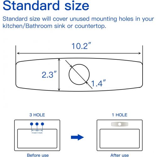  BWE 10 Commercial Kitchen Sink Faucet Hole Cover Deck Plate Escutcheon Brushed Nickel