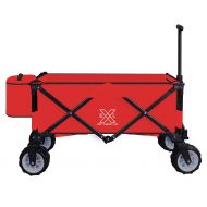 BXL Heavy Duty Collapsible Folding Garden Cart Utility Wagon for Shopping Outdoors (Red) …