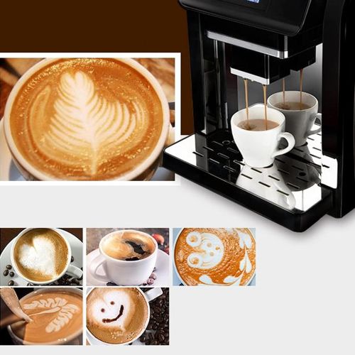  BYCDD Automatic Espresso Coffee Machine, Coffee Maker, Burr Grinder, with Milk Frother for Cafe Americano, Latte and Cappuccino Drinks,Black