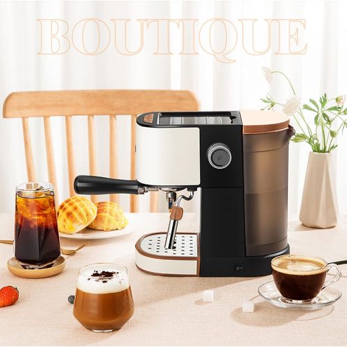  BYCDD Automatic Espresso Coffee Machine, Drip Coffee Maker Portable Coffee Pour Over Maker Perfect for Latte and Cappuccino Drinks,Black White