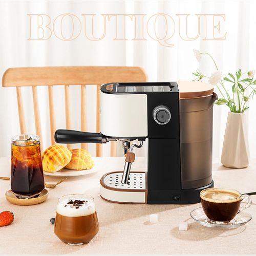  BYCDD Automatic Espresso Coffee Machine, Drip Coffee Maker Portable Coffee Pour Over Maker Perfect for Home and Office,Black White