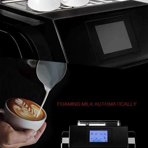  BYCDD Automatic Espresso Coffee Machine, Coffee Maker, Burr Grinder, with Milk Frother for Cafe Americano, Latte and Cappuccino Drinks,Black