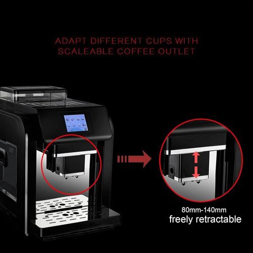  BYCDD Automatic Espresso Coffee Machine, Coffee Maker, Burr Grinder, with Milk Frother for Cafe Americano, Latte and Cappuccino Drinks,Black