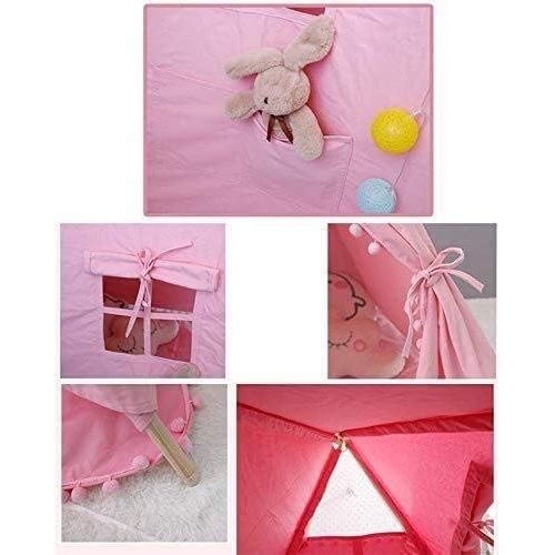  BYCDD Camping Kids Tent, Canvas Tent for Girls, Childrens Outdoor Games Tent, There is A Window for Indoor and Outdoor Instant Setup,Pink