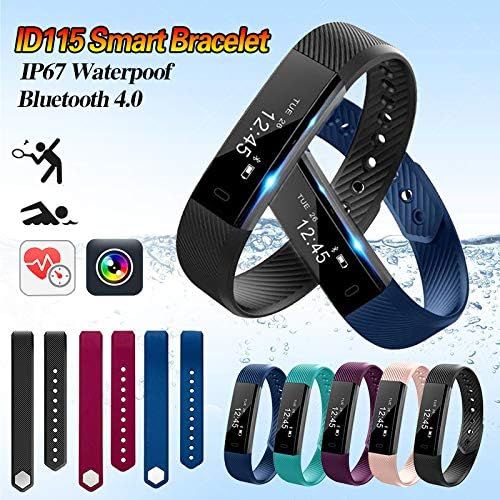  BYECHOW Fitness-Armband-Aktivitats-Tracker,Schlaf-Monitor,IP67 wasserdichtes Smart Fitness-Band-Schrittzahler, Kalorienzahler,Schrittzahler-Uhr-Schlankes Smart-Armband fuer Kinder,F