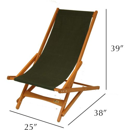  [아마존베스트]BYER OF MAINE, Pangean Glider Chair, Easy to Fold and Carry, Hardwood, Sling Chair, Wood Beach Chair, Perfect for Camping, Matching Furniture in the Pangean Line, 38D X 25W X 39H,