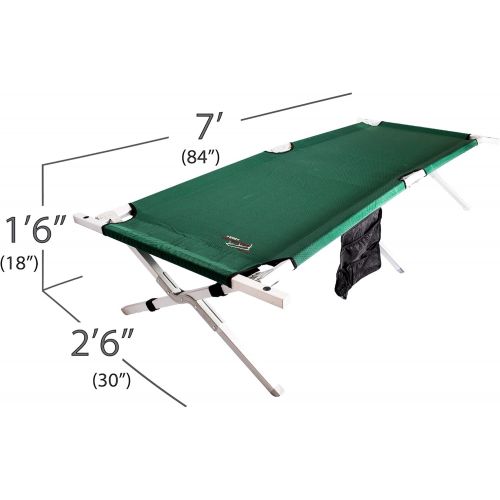  BYER OF MAINE Military Cot, Folding cot, Reinforced Aluminum/Steel Frame, Extra Large Size, Holds 375lbs