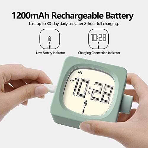  BYFRI Rechargeable Wake Up Bedside Lamp Alarm Clock Outdoor Movable Clock Snooze and Light Memory Function Display Digital Alarm Clock