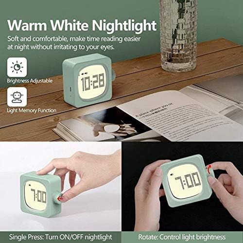  BYFRI Rechargeable Wake Up Bedside Lamp Alarm Clock Outdoor Movable Clock Snooze and Light Memory Function Display Digital Alarm Clock