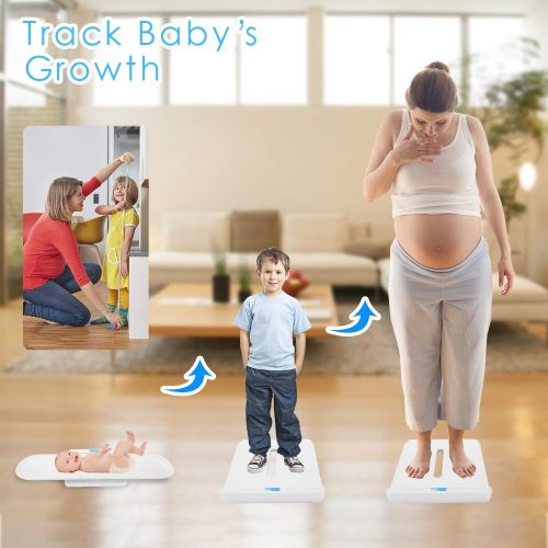  [아마존 핫딜] BYKAZATY Pet Scale with Tape Measure, Multi-Function Baby Scale, Infant Scale Digital Weight with Height Tray(Max: 70cm), Measure Weight Accurately(Max: 220lb), Perfect for Toddler
