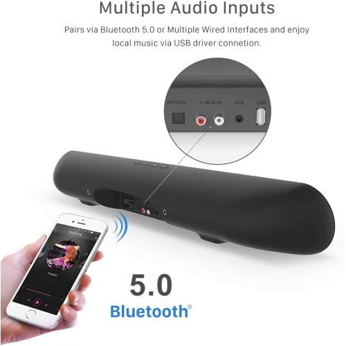  [아마존 핫딜]  [아마존핫딜]80Watts Soundbar, BYL TV Sound Bar Wired and Wireless Bluetooth Home Theater Speakers (4 Drivers, Enhanced Bass Technology, Dual Connection Methods, TV/Cable Remote Learning Functi