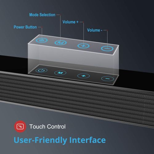 [아마존 핫딜] BYL Bestisan Soundbar, 32-Inch 80W Sound Bar with Subwoofer Connection Port, Wired and Wireless Bluetooth 5.0 Speaker for TV (6 Drivers, Touch Control, Wall Mountable)