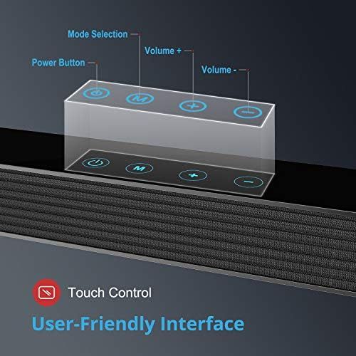  BYL Bestisan Soundbar, 32-Inch 80W Sound Bar with Subwoofer Connection Port, Wired and Wireless Bluetooth 5.0 Speaker for TV (6 Drivers, Touch Control, Wall Mountable)