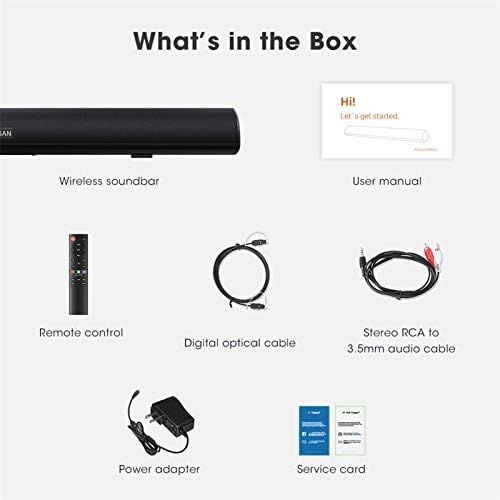  BYL 100Watt 40 Inch Soundbar, Bestisan Sound Bar Wireless and Wired Audio Bluetooth 5.0 TV Speakers with IR Remote Function (2021 Beef Up Version, 60 Days Home Trial)