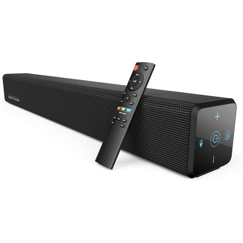  BYL 100Watt 32 Inch Soundbar, Bestisan 2.1 Channel Bluetooth 5.0 Sound Bar with Built-in Dual Subwoofer TV Speakers (3 Audio Modes,Touch Control)