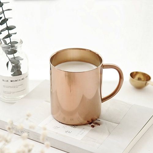  BYNNIX Gold/Brass Plated Stainless Steel Double Wall Mug Cup For Wine & Tumbler Coffee (Rose Gold Copper Clated) (Rose Gold(With Brass Plated))