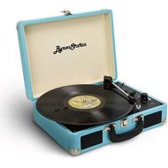 ByronStatics Vinyl Record Player, 3 Speed Turntable Record Player with 2 Built in Stereo Speakers, Replacement Needle, Supports RCA Line Out, AUX in, Portable Vintage Suitcase