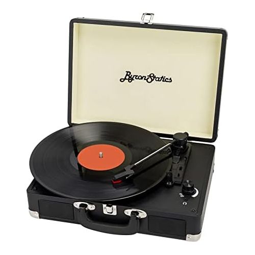  Visit the Byron Statics Store Byron Statics Turntable Vintage Record Player Portable Vinyl Player Nostalgic Built In 2 Stereo Speakers 3 Speeds Replacement Needle DC IN Standard RCA Headphone Outputs For Christ