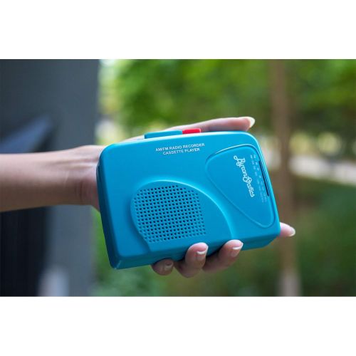  [아마존베스트]Byron Statics Portable Cassette Players Recorders FM AM Radio Walkman Tape Player Built In Mic External Speakers Manual Record VAS Automatic Stop System 2AA Battery Or USB Power Su